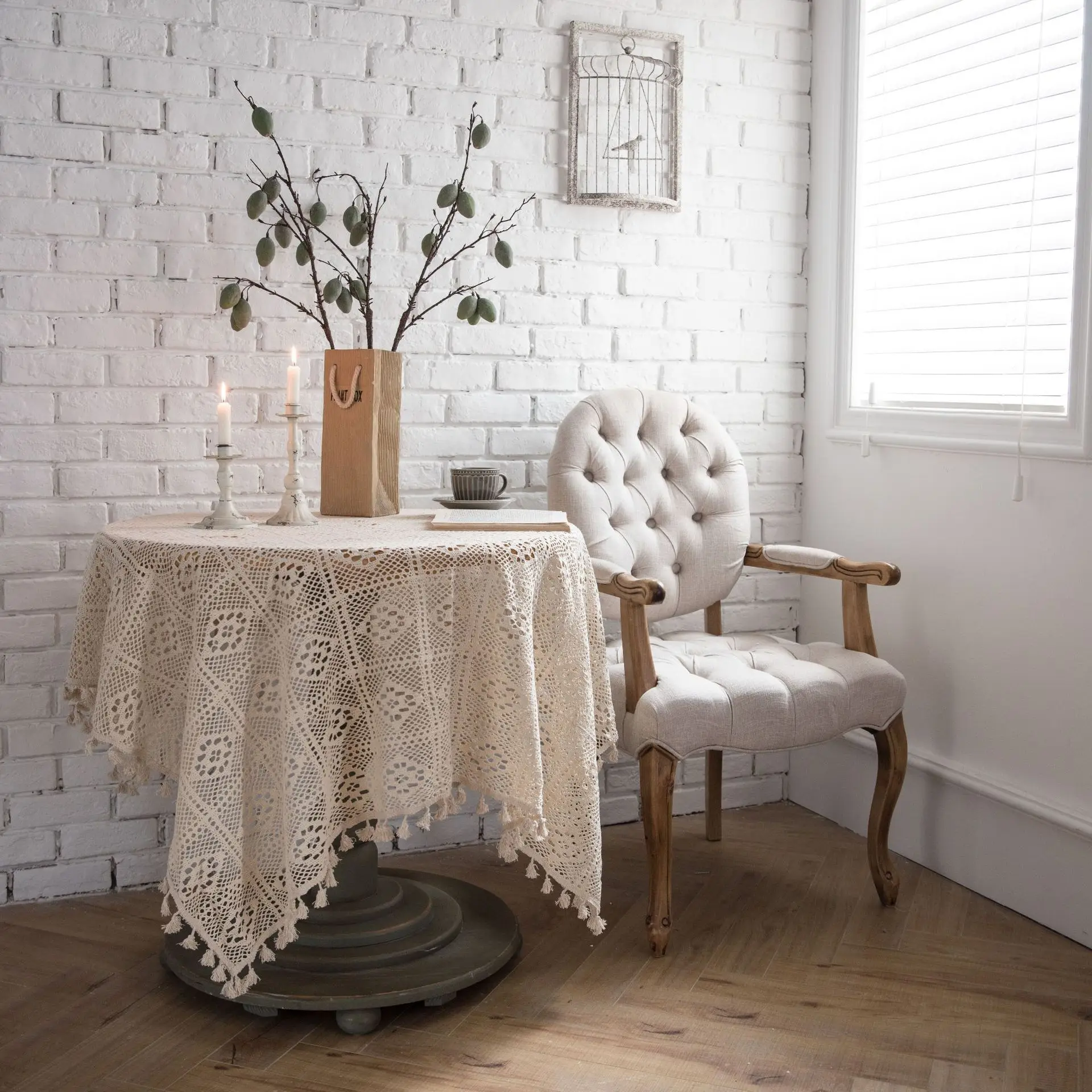 

Pastoral Crochet Cover Tablecloth Woven Tablecloth Stool Chair Tablecloth Tablecloth Piano Towel Chair Cover Home Decor