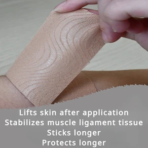 Kinesiology waterproof tape, athletic bandage, muscle recovery, protector straps, pain relief, tennis, gym, sports, 1 roll 8 Main Sales Gym equipment for home - №4