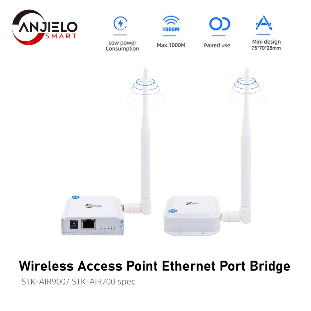 Segnale Wireless Wall-through Ethernet Air Connector Port Bridge Kit esterno a lunga distanza fino a 1000 metri ricevitore trasmettitore