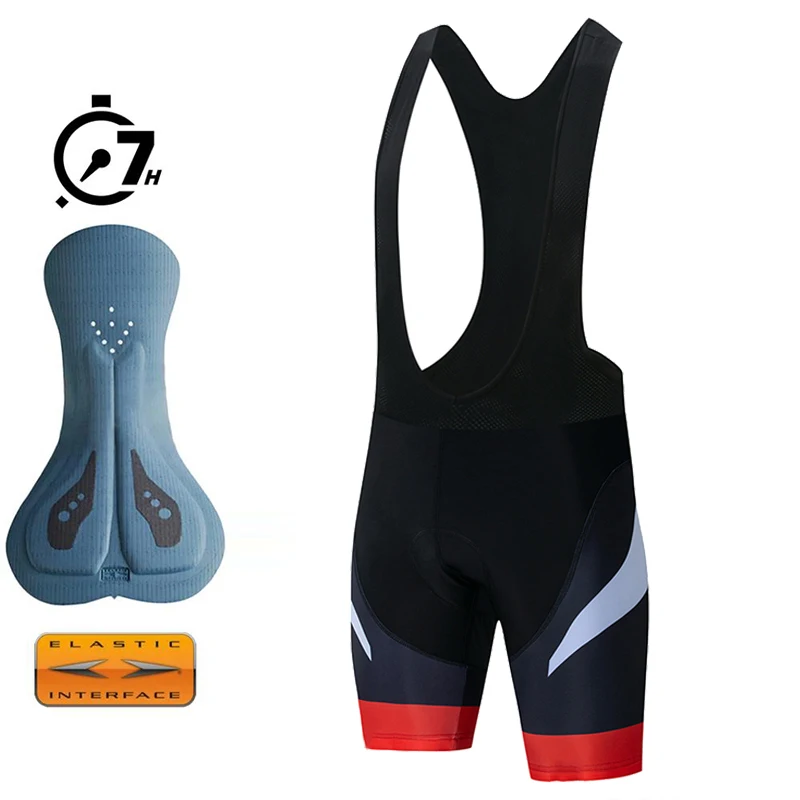 AliExpress NONE Team New Men's Cycling Bib Shorts Road Bike Bibs Bicycle Tights with 7 Hours Double Arrow Cushion Padded Cycling MTB Bib Pants