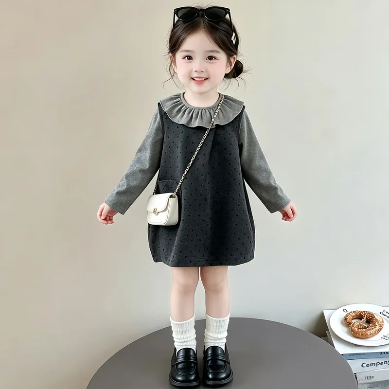 New stylish spring and autumn children's suits2026Sweet girl princess dress set, two-piece autumn outfit for baby girls