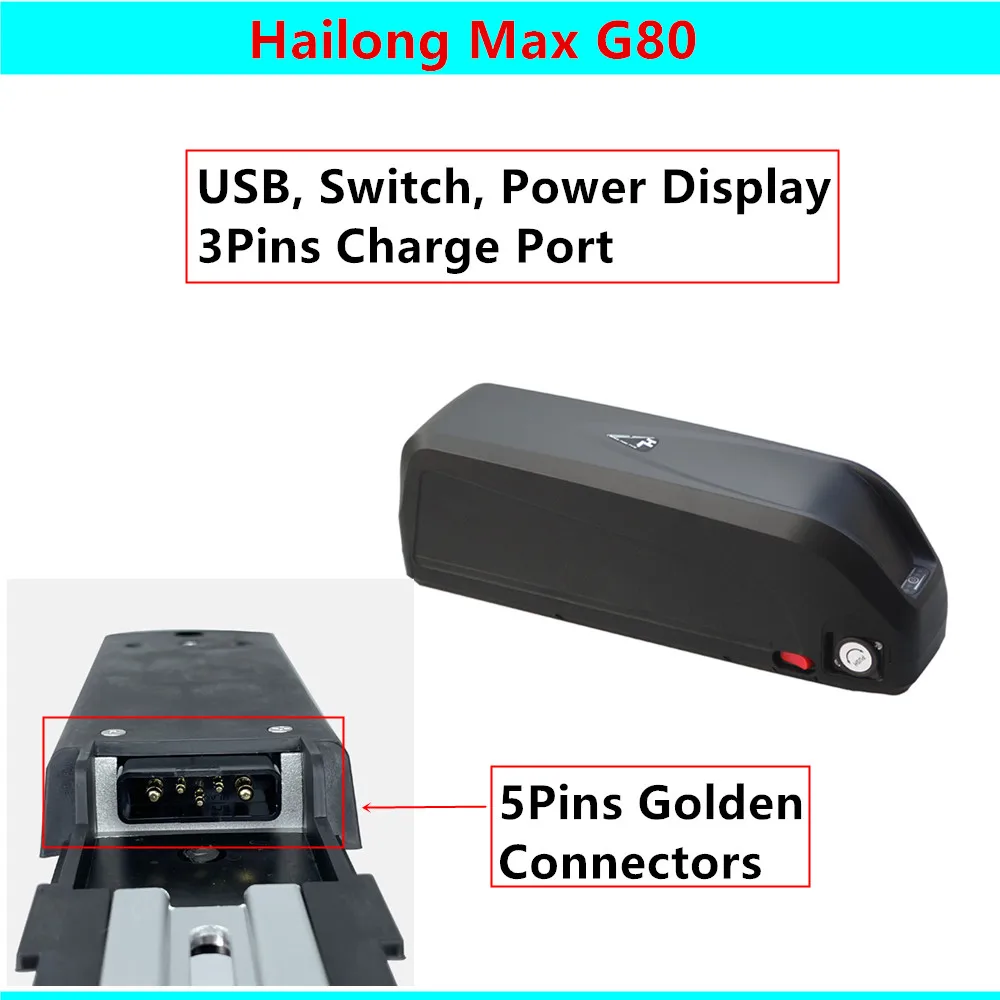 Hailong 1 1-2 Max Hailong G80 Ebike Battery 36v 48v 52V 10Ah 15Ah 20Ah 25Ah 30Ah 30A for Cyrusherr XF800 Li-ion E-bike Battery