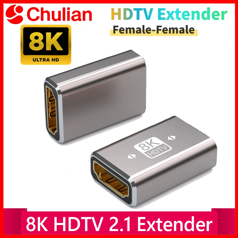

Удлинитель HDMI 8K HDTV 2.1, разъем 4K Female-Female, для ноутбуков, ПК, телевизоров, PS3, PS4, мониторов, кабель-адаптер для удлинения HDMI