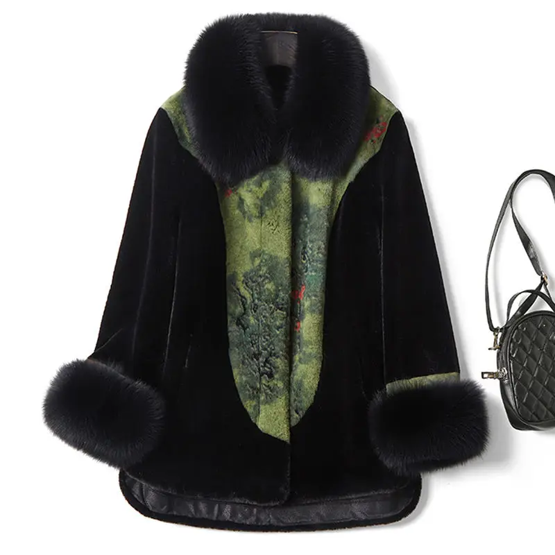 

Winter New Women's Faux Fur Coat Loose Fur One-piece Spliced Cotton Jacket
