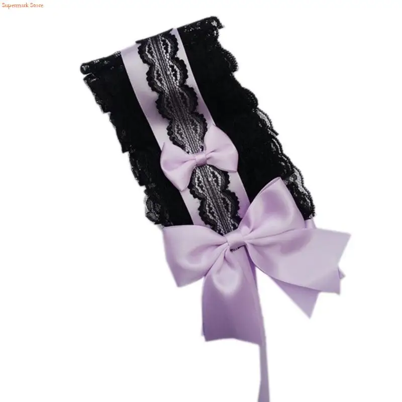 

Q5WE Wide Lace Headbands Non-Slip Women Party Hairband Cosplay Party Anime Headdress