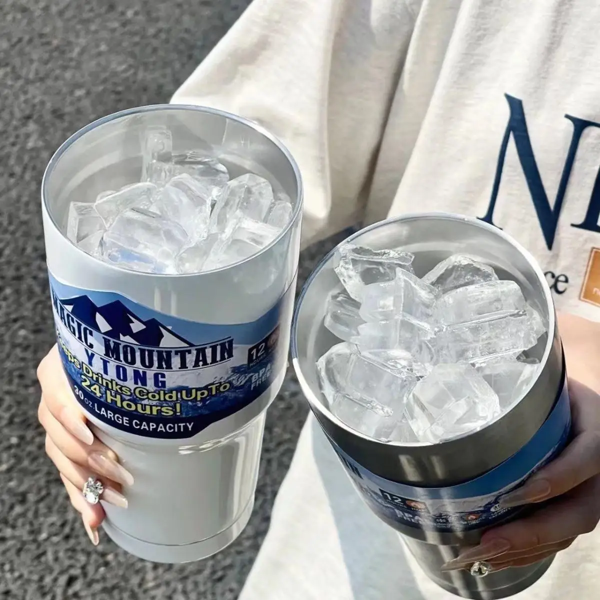 Ice King 304 Stainless Steel Large Capacity Water Cup Insulated Coffee Cup Car Mounted Beverage Cooler Portable Wide Mouth Cup