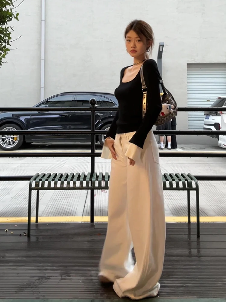 Inizio autunno 2024 da donna Bla lavorato a maglia lungo Sve Top Color Blo Base irt Coreano Sle Abbigliamento interno ad alta sensazione