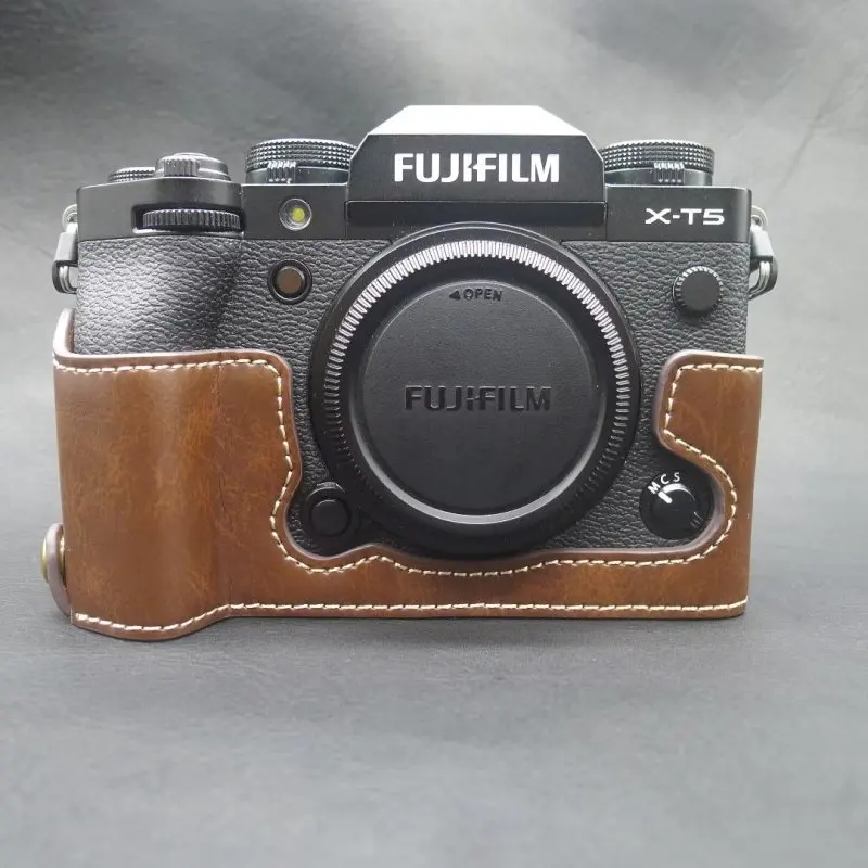 XT5 casing PU kamera untuk Fujifilm X-T5 setengah dasar Bodi