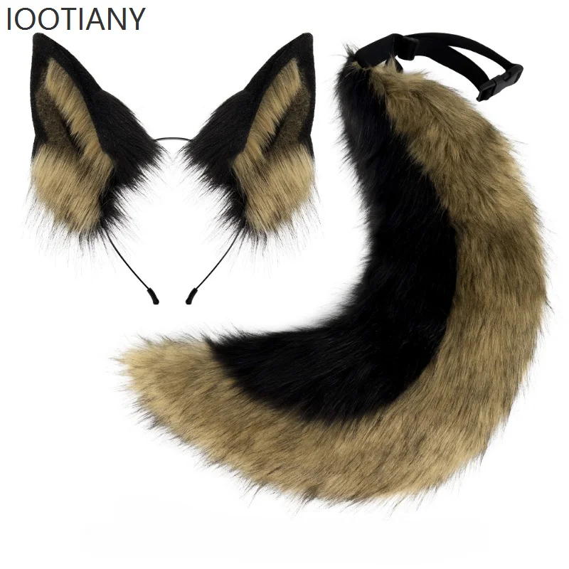 

Wolf Dog Dress Up Costume Halloween Carnival Party Animal Costume Animal Ears Headband Animal Tail Girl Cosplay Accessories 2025