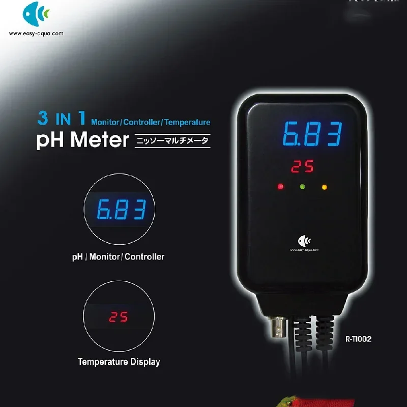 Monitor medidor de PH 3 en 1, controlador de temperatura para acuario y pecera