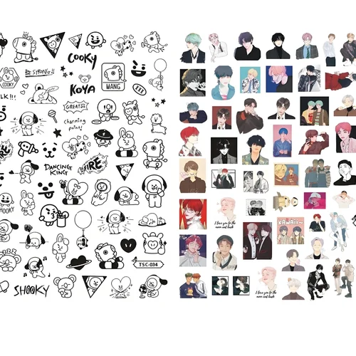 Imagen 2 del producto TSC-037 BT21 SHOOKY KOYA TATA 3D Nail Art pegatina sello calcomanía para DIY moda de uñas