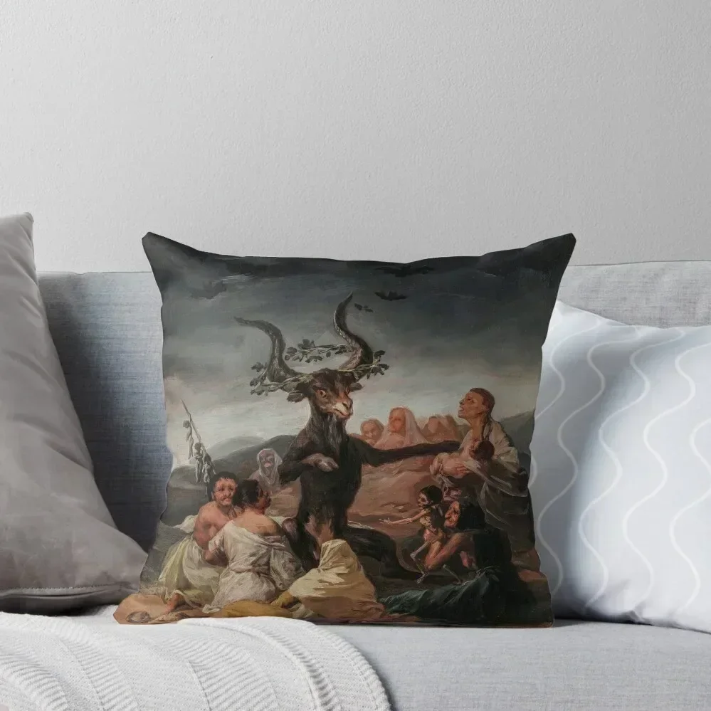 

Francisco de Goya - Witches Sabbath (El Aquelarre) Throw Pillow Christmas Covers For Cushions covers for pillows pillow