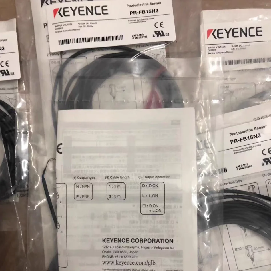 Original KEYENCE Photoelectric Sensor PR-M51N1 PR-M51N3 PR-F51N1 PR-F51N3 PR-FB15N1 PR-FB15N3 PR-MB30N1 PR-MB30N3