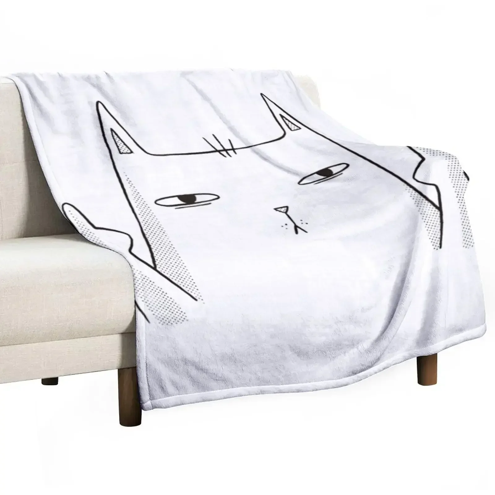 Flip Off Cat, Middle Finger Cat Throw Blanket For Decorative Sofa Hairy anime Decoratives Blankets