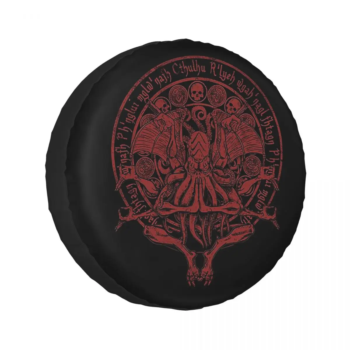 The Idol - Cthulhu Red Variant Spare Tire Cover for Jeep SUV RV 4WD Vehicle 4x4 Wheel Protector Covers 14