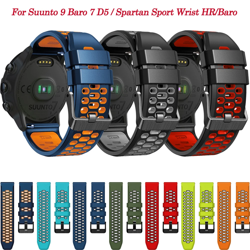 Replacement 24mm Silicone Watchstrap For Suunto 7/9 D5/Brao/Spartan Sport Baro/Sport Wrist HR Wristband Watchbands Bracelet Belt