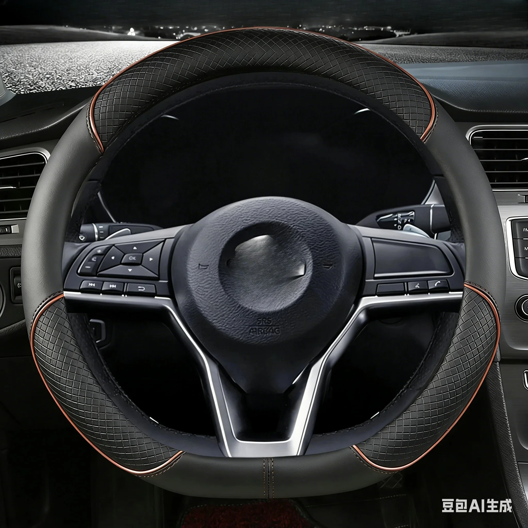 Para Nissan x-trail Qashqai Rogue protector para volante de coche tipo D PU LeatherSport Rogue 2017 2018 2019 2020 2021 Altima Versa
