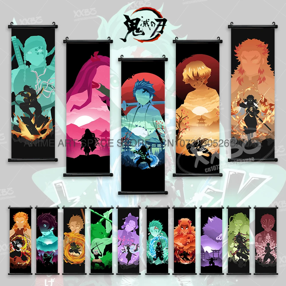 

Demon Slayer Hanging Painting Home Decor Tomioka Giyuu Anime Posters Wall Art Japanese Scrolls Picture For Bedside Background