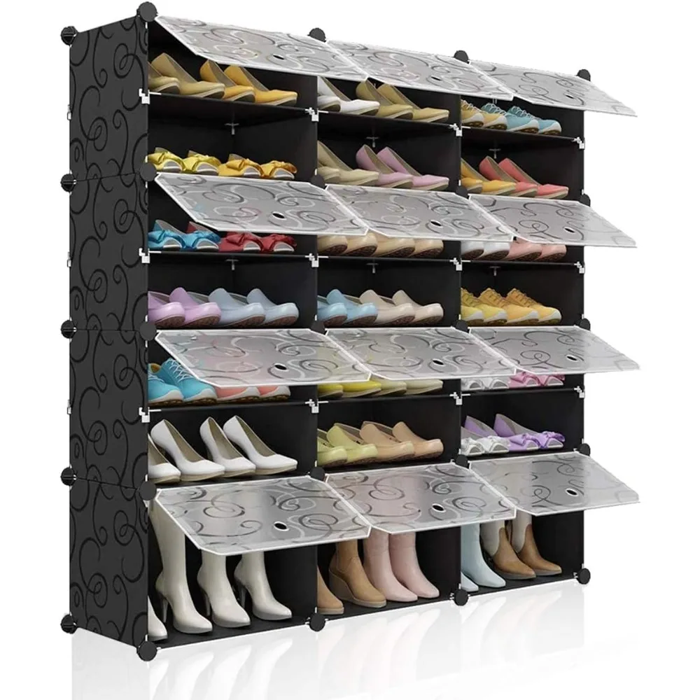 Portable Shoe Rack Organizer ,  Storage Cabinet Stand Expandable for Heels, Boots, Slippers