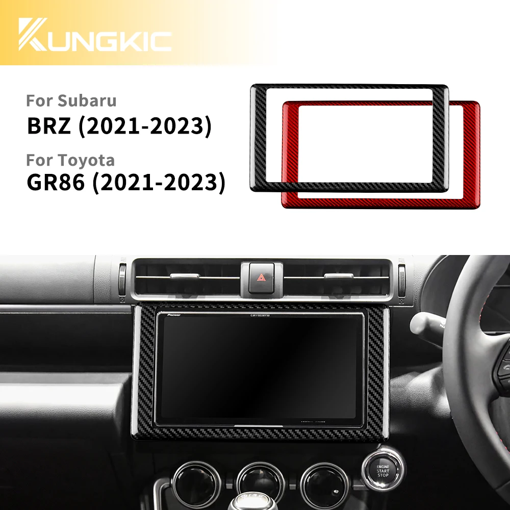 Наклейка RHD LHD из натурального твердого углеродного волокна для Subaru BRZ, Toyota GR86, 2021, 2022, 2023, 2024, автомобильная навигация, внутренняя отделка, аксессуары