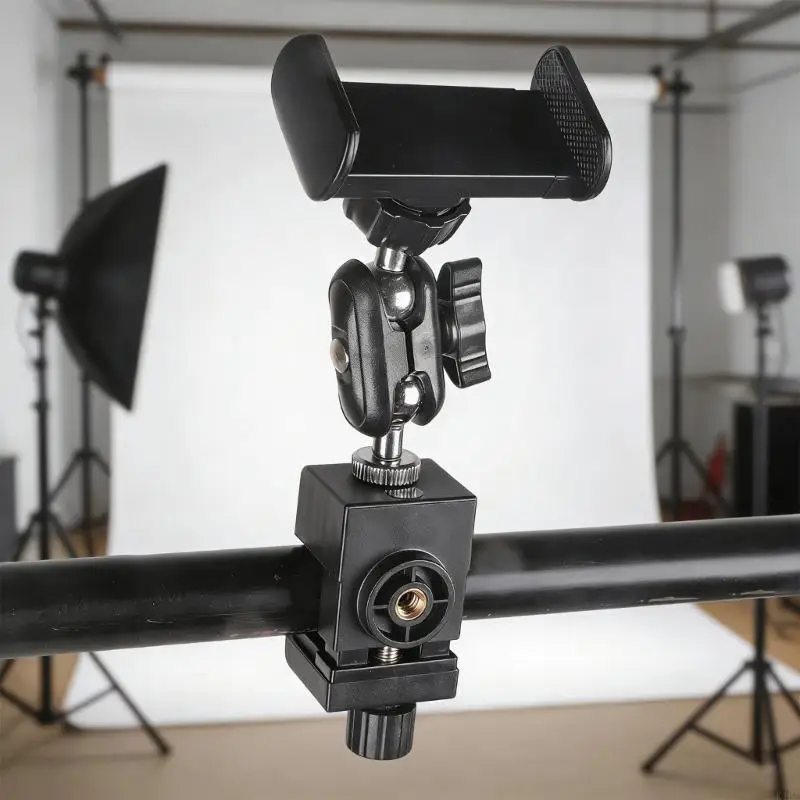 

Quick Setup Universal 360 Degree Rotating Stand Adjustable Phone Clamp Mount Bracket for GYM Kitchen Golf Cart Tripod K1KF