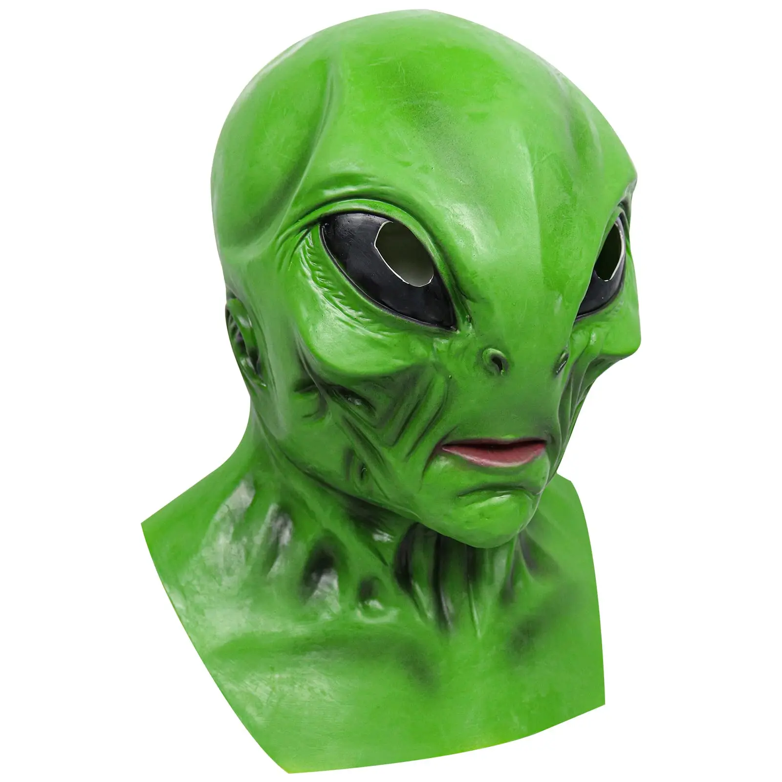 Alien-Maske, gruselig, gruselig, voller Kopf, Latex-Maske, Anime-Film, Alien-Kostüm, Cosplay-Requisiten für Halloween, Karneval, Party