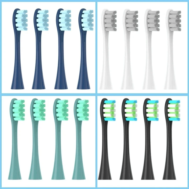 Têtes de brosse de rechange pour Oclean Flow/X/ X PRO/F1/ One/ Air 2, brosse à dents électrique sonique DuPont, buses à poils souples bleues et