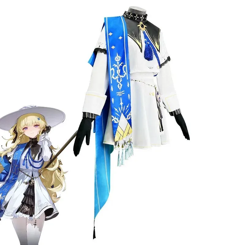 Disfraz de Phoebe 2025 con diseño de ondas wuthering, peluca sintética y zapatos de juego de rol para eventos de cosplay yj4k