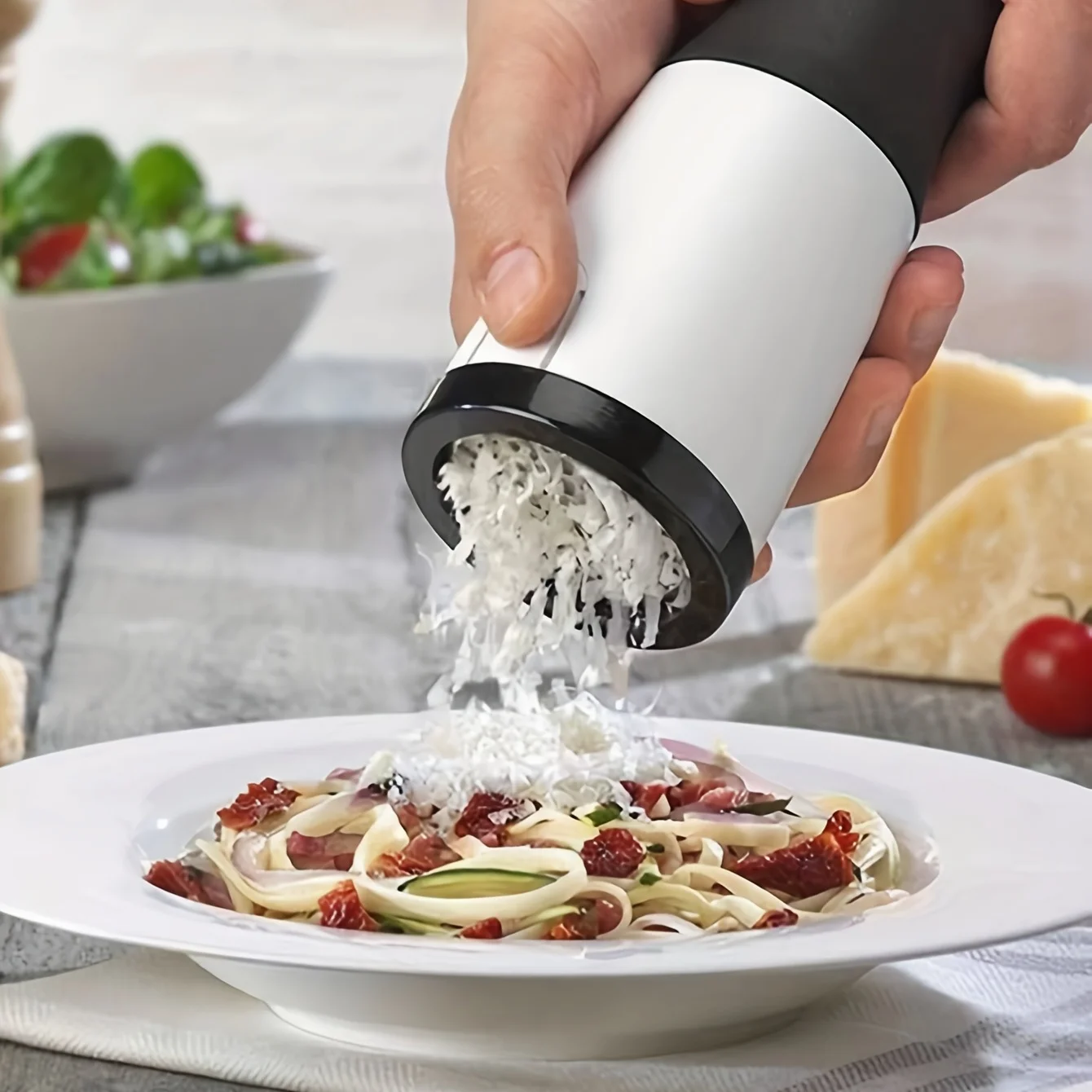 Ralador de queijo rotativo com manivela manual, triturador de queijo criativo para cozinha, ralador de queijo multifuncional para cozinha, 1 peça