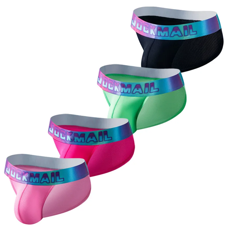 

Jockmail Новое мужское нижнее белье для геев, нейлоновые сетчатые сексуальные трусики с поясом с принтом, одежда с высоким вырезом, стильное мужское нижнее белье, мужское