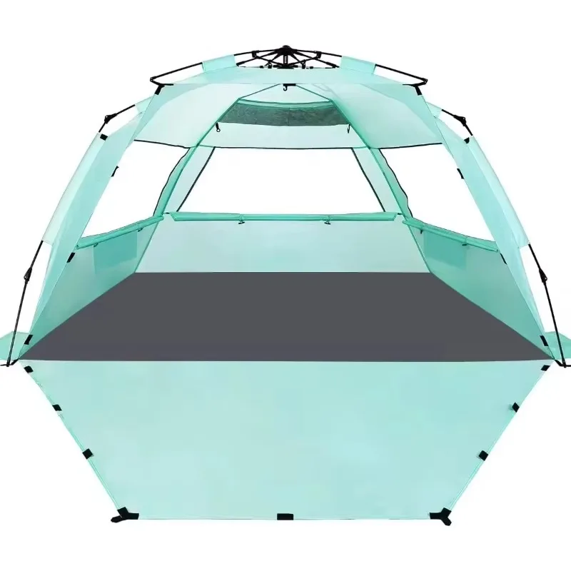 

Portable Luxury Pop-Up Beach Sunshade Tent One Bedroom Privacy Structure with UV Resistant and Extendable Floor