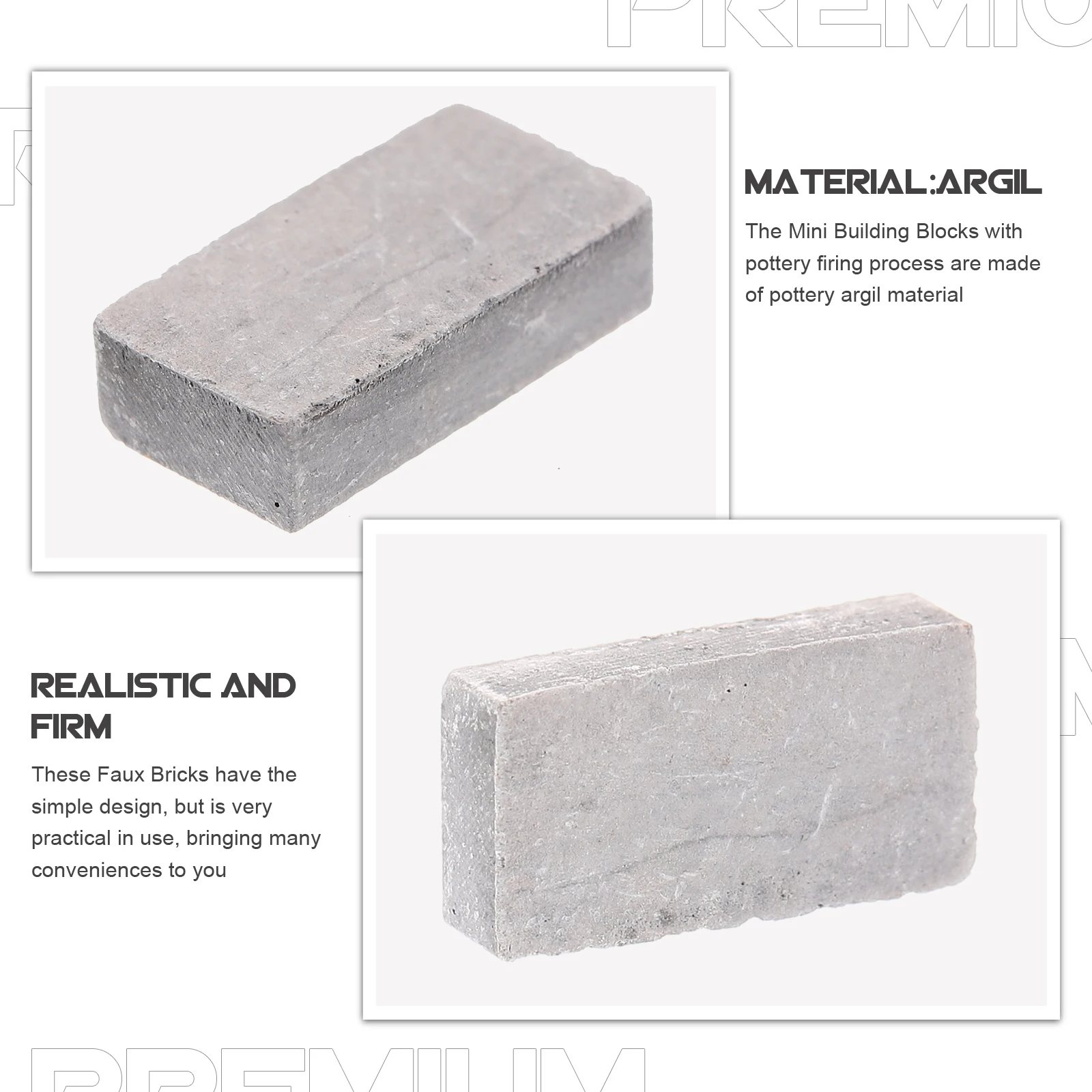 

200 Pcs Simulated Brick Garden Edge Miniature Artificial Fake Building Blocks Wall Bricks for Craft Model