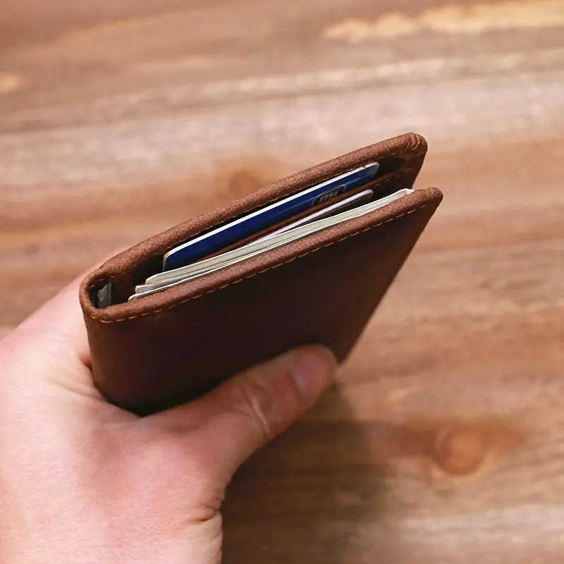 Vintage Men's Long Wallet Men Genuine Leather Clutch Wallets Purses First Layer Real Leather Multi-Card Retro Card Holder