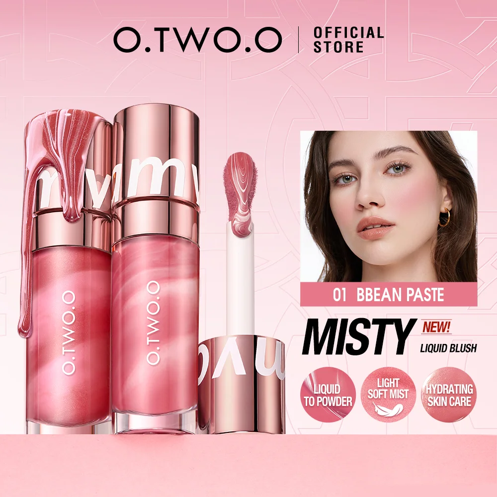 O.TWO.O Watercolor Liquid Blush Moisturizing Long Lasting Natural Silky Non-sticky Matte High Pigment Sexy Red Pink Blush Makeup