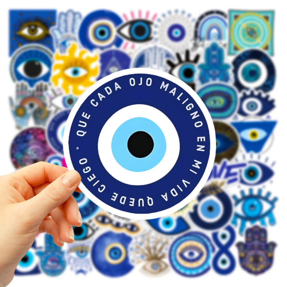 50pcs Love Evil Eye Stickers For Latop Phone Scrapbook Ipad Sketch Book Stationery Scrapbooking Supplies DIY Sticker Vintage