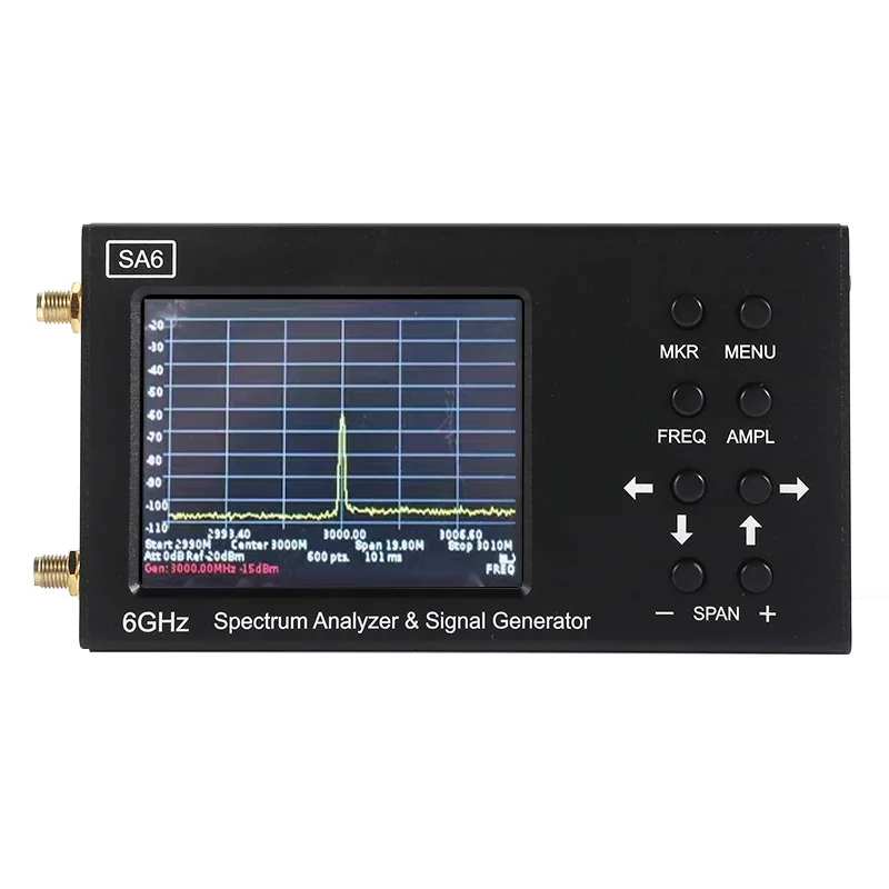 SA6 RF Spectrum Analyzer Spectrum Signal Generator Tracking WiFi RF Analyzer for SWR/Return Loss Professional Frequency EMC