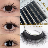 Domi Faux Mink False Individual Eyelash Extensions LB LC LD LJ LU Curl Mix High-Quality Fake Camellia Easy Premade Fan Lashes