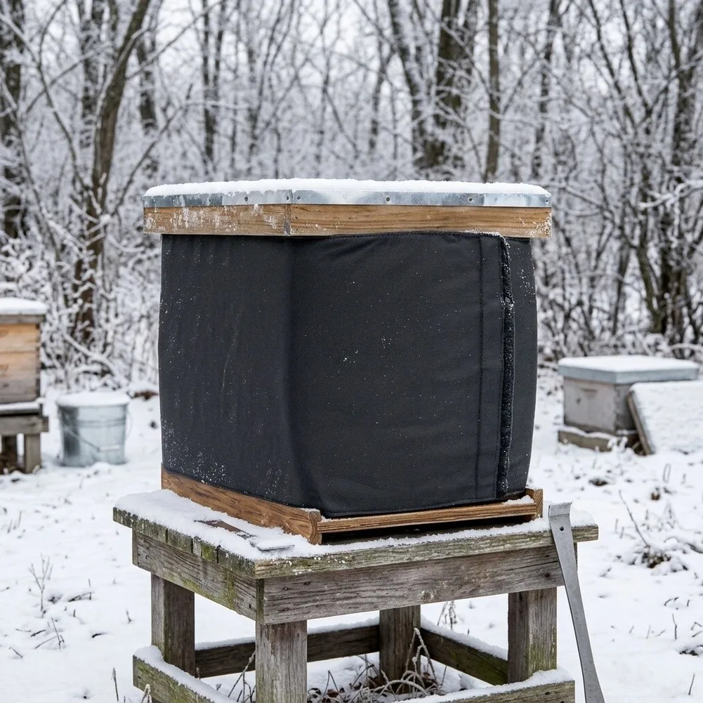 Thermal Beehive Cover 600D Oxford Fabric with Aluminum Foil Inner Layer Pearl Cotton for Winter Hive Temperature Support