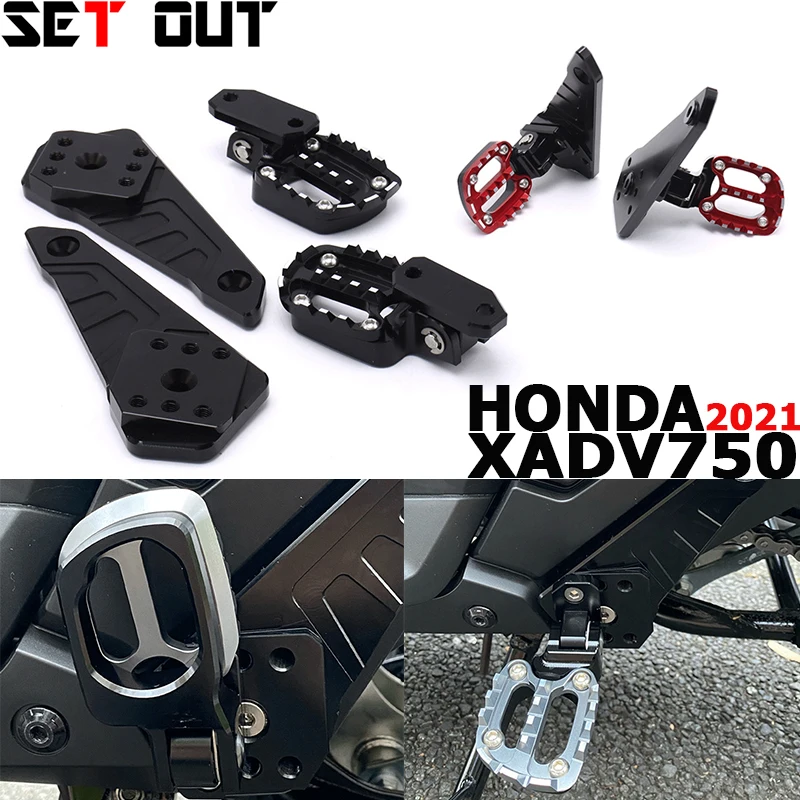 

For Honda XADV 750 X-ADV X-ADV750 XADV750 2021 Motorcycle Rear Pedal Stand Kits Folding Footrests Passenger Foot Pegs Rests Fits