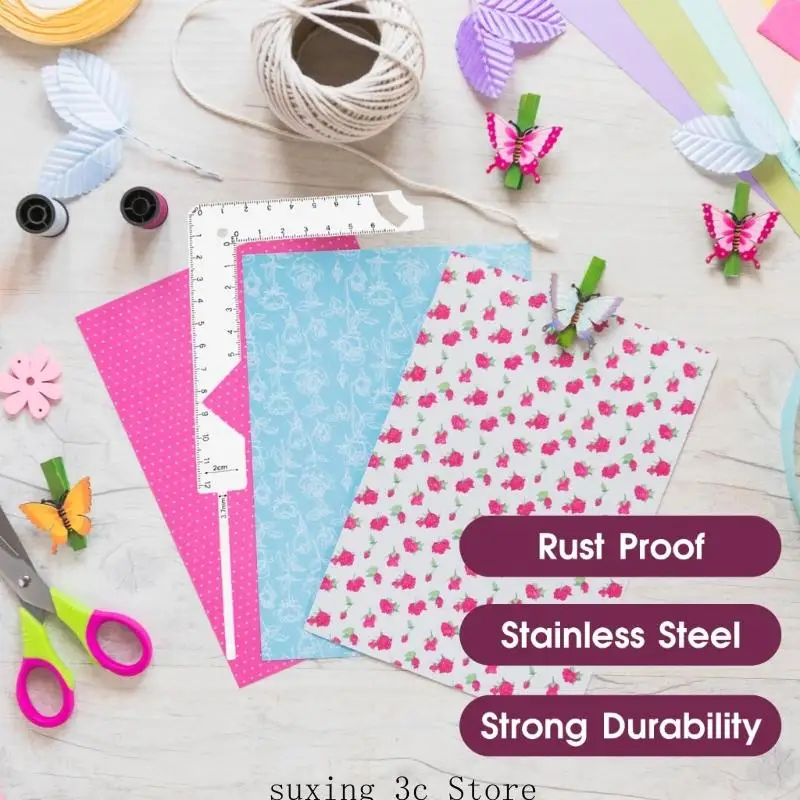 E8BE 5 IN 1 Book Covers Guide Règle BookBinding Ruler Tool pour Journal Album Covers