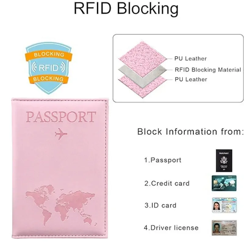 

Plain Pattern PU Document Wallet Embossed Map Passport Holder Travel Card Sleeve Case Pouch Cover Convenient Carry Portable