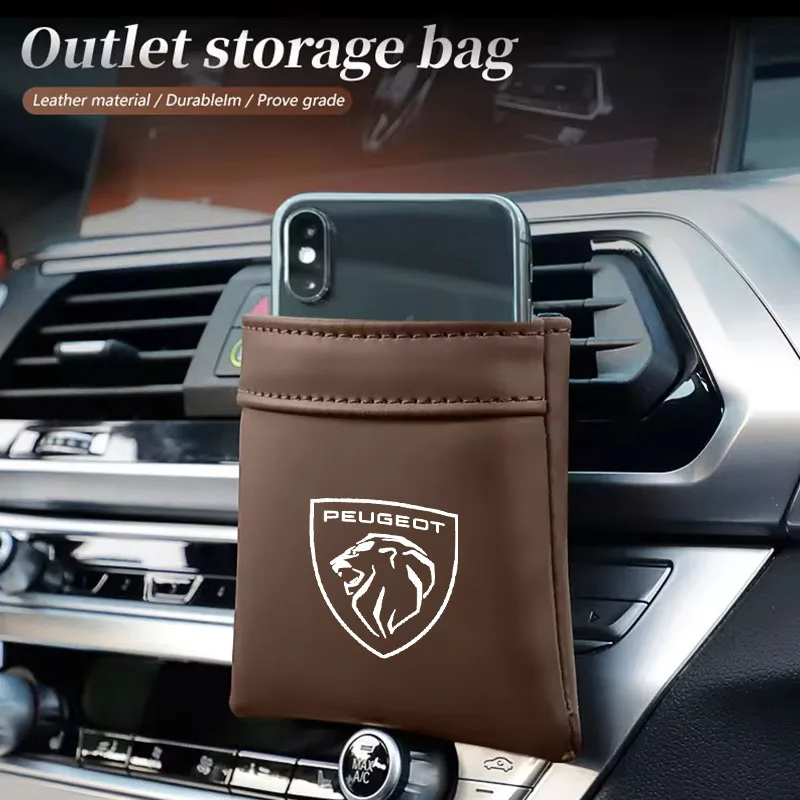 Bolsa de almacenamiento para coche, bolsa para residuos de salida de aire para Peugeot 408 4008 308 3008 Rifter 5008 508 2008 208 301, bolsa de almacenamiento de accesorios RCZ