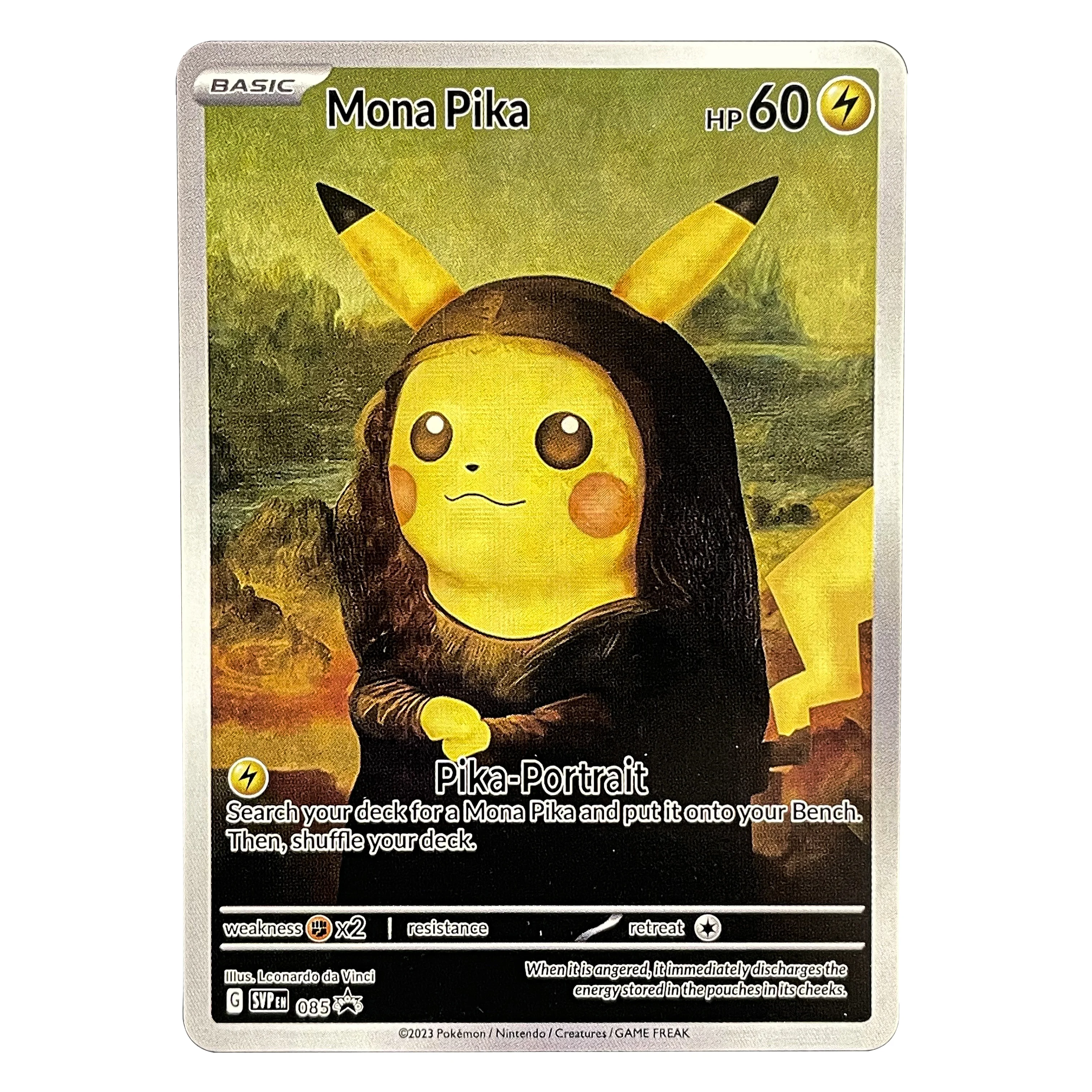 Starry Night Van Gogh/Grey Felt Hat Pokemon Cards 085 SVP Set(Fan Art) Mewtwo Mona Pika Beautiful Moon PKM ACG Star Trading Card
