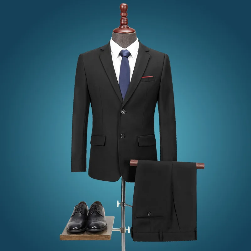 Profissional Formal Groomsmen Suit, Two-Piece Daily Business Set, Tendência, Primavera e Outono, W-13