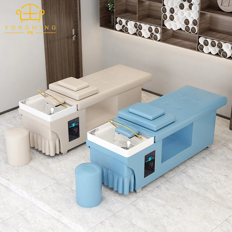 Salon Shampoo Bed SPA Water Cycle Steamer Available Color Massage Shampoo Bed