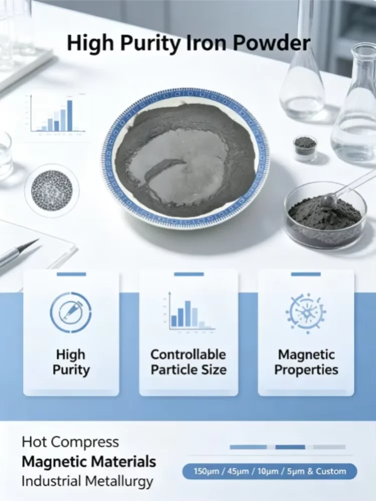 High Purity Spherical Iron Powder Hot Compress Nano Reduced Iron Carbonyl Superfine Iron Magnet Powder