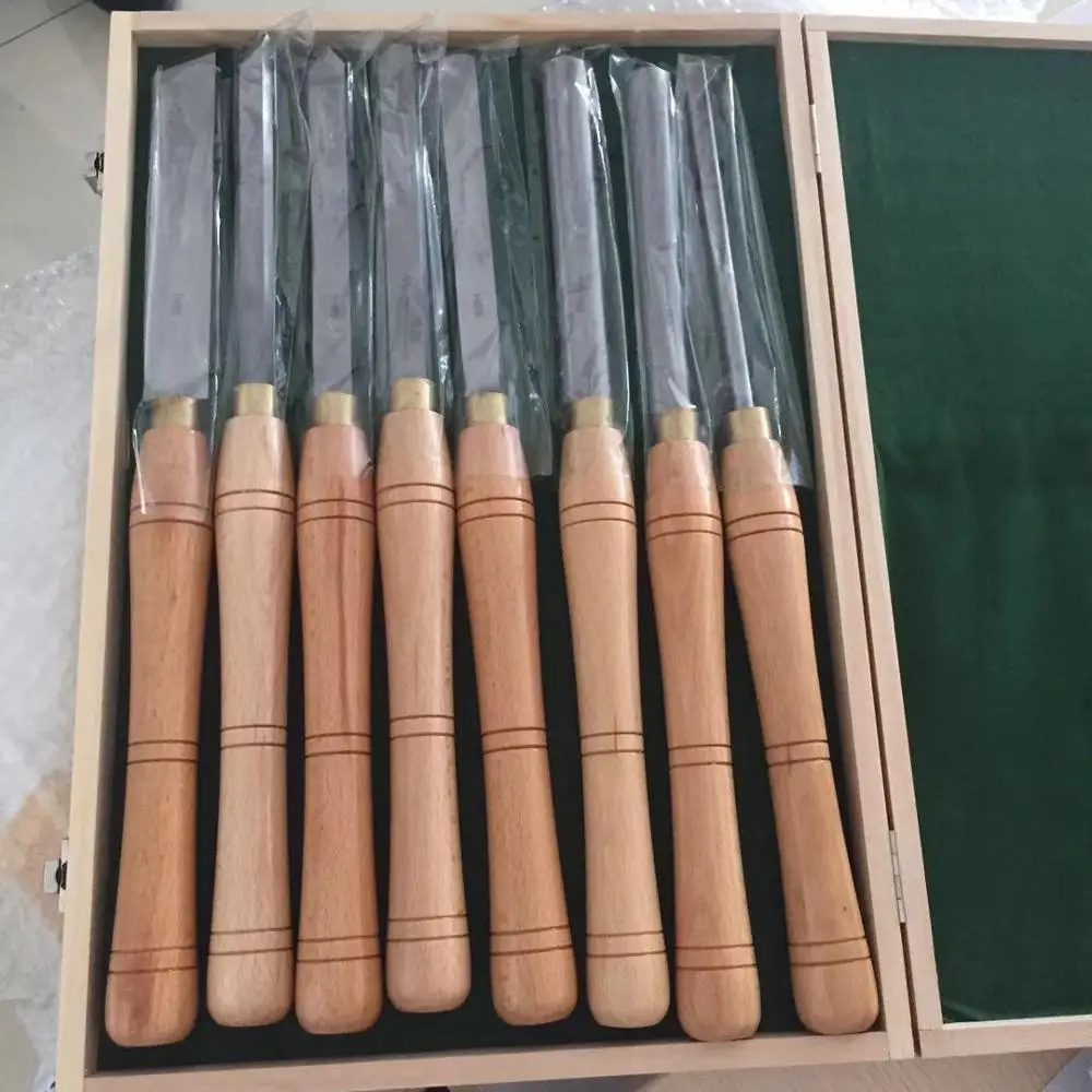 Wood Lathe Chisel Set 8 Pcs In Wooden Box With 1 Year Warranty Low Maintenance Cost 5kg Tested & Certified