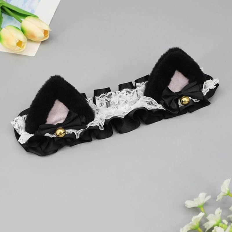 Decoration for Snowboard Helmet Headband with Ribbon Lace Ears