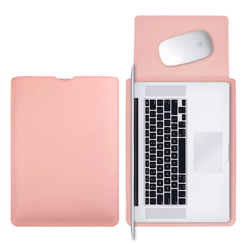 Custom Name PU Leather Business Laptop Sleeve Protective Waterproof 11 inch Tablet Bag Luxury 12 13 14 15 inch Laptop Bag Pouch