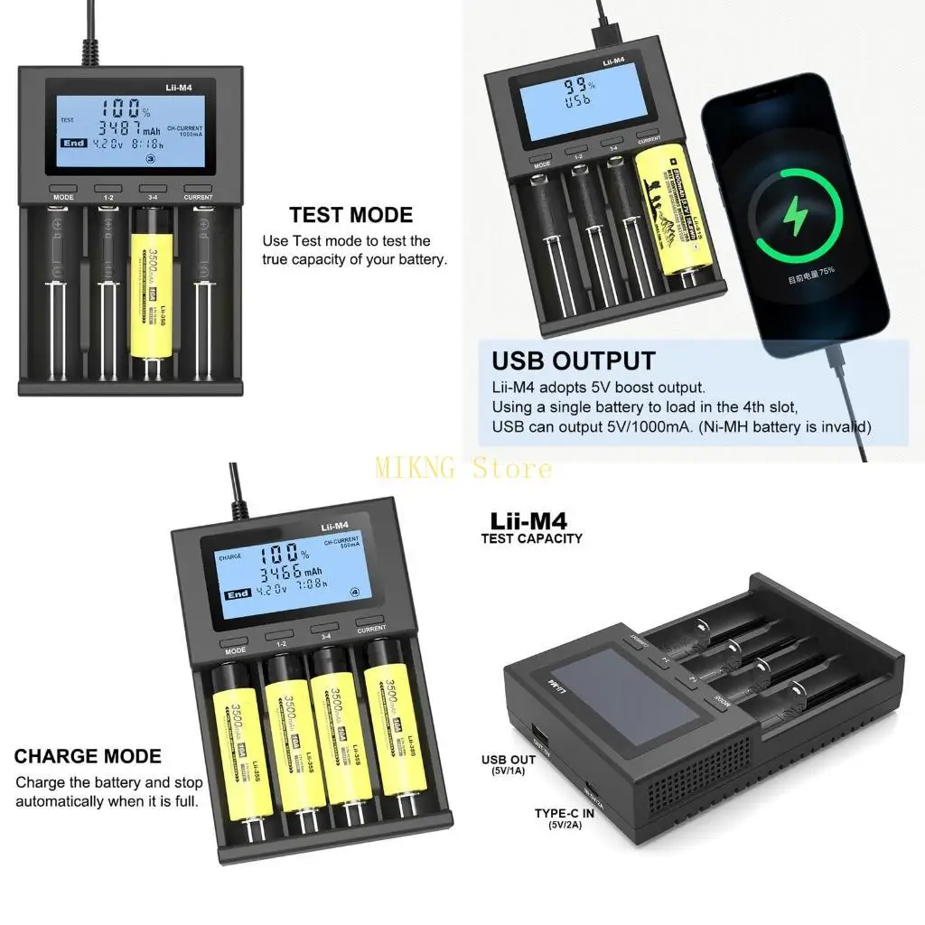 18650 Batterieladegerät für Universal Ladegerät LCD -Display für wiederaufladbare Batterien 26650 21700 18650 18350 Bester